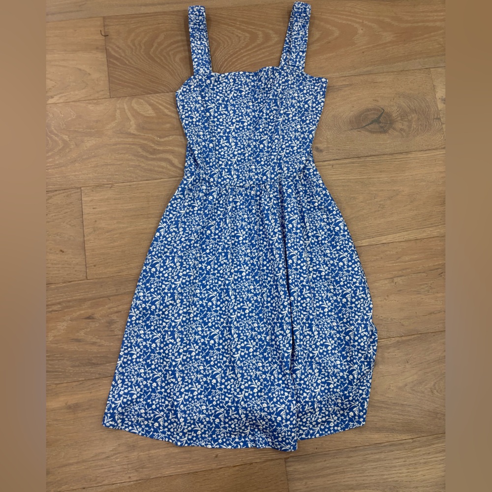 S Blue Floral Women's Dress
